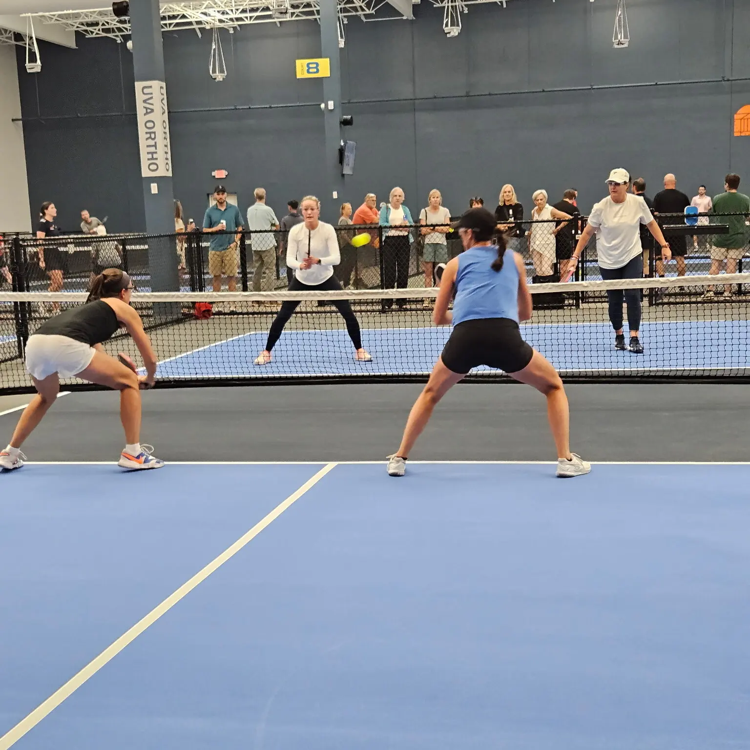 Nine indoor pickleball courts at cvilleSMASH