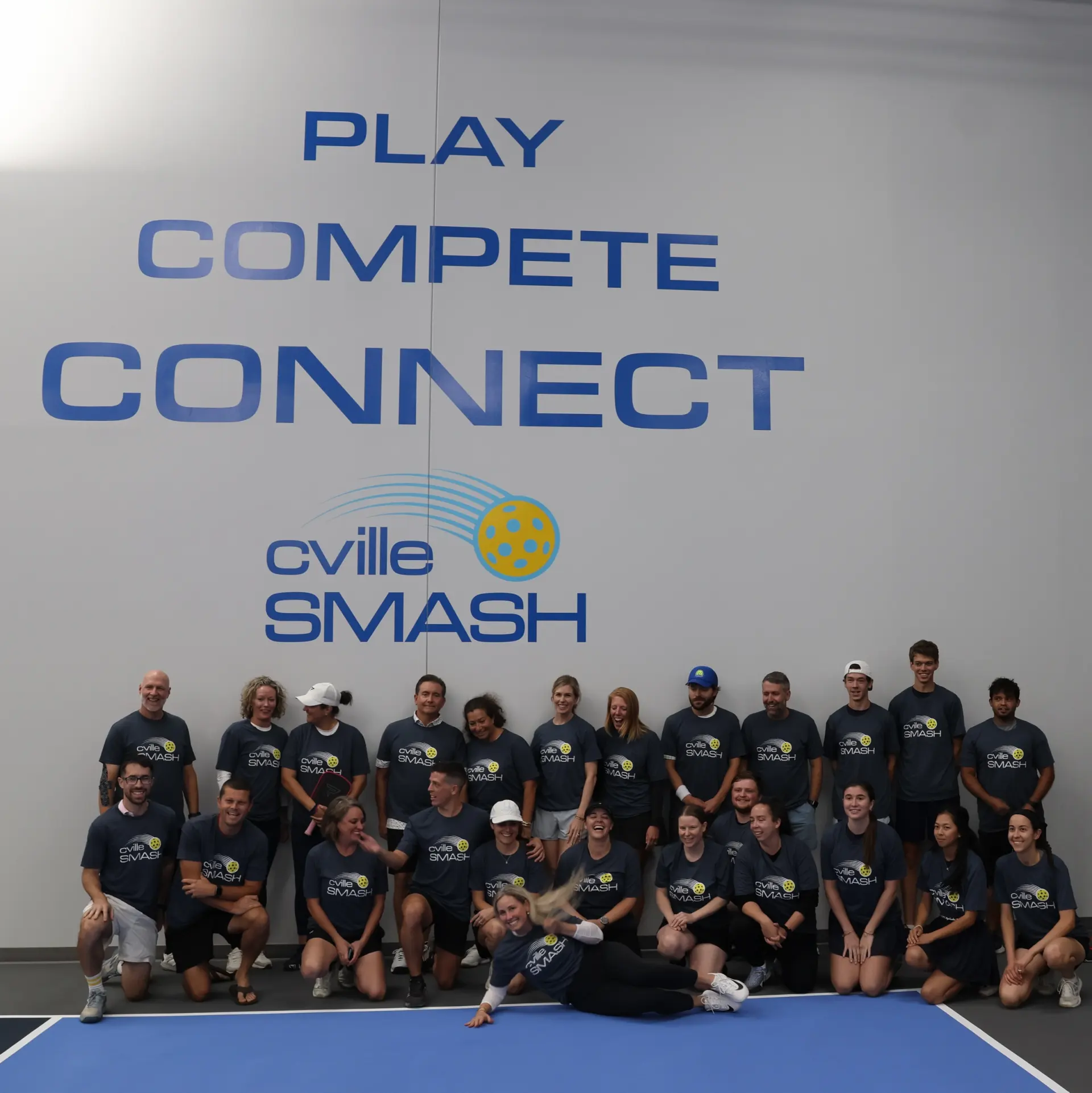 Open play on the courts at cvilleSMASH